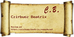 Czirbusz Beatrix névjegykártya